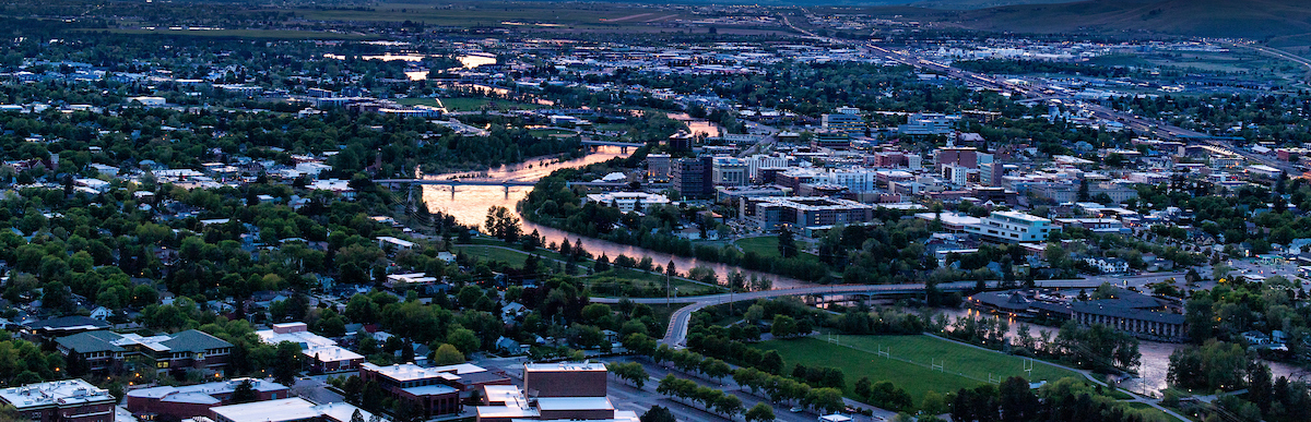 The city of Missoula as seen looking west from the M on Mount Sentinel
